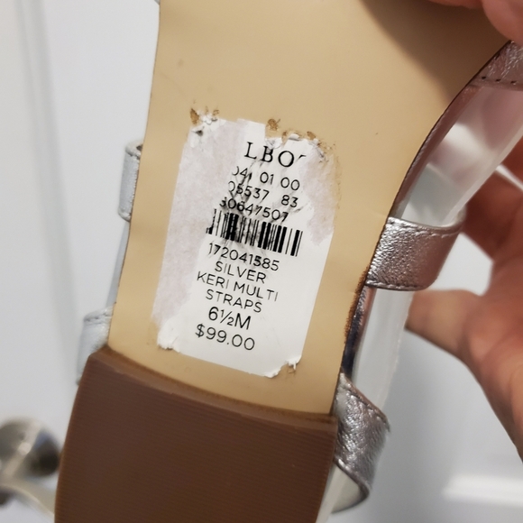 NWOB Talbots "Keri" Silver Metallic Multi Straps Flat Sandals Size 6.5, Formal - Picture 4 of 13